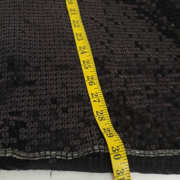 Miss Me Sequin & Beaded Mini Cocktail Black Top/ Dress - Picture 8 of 11